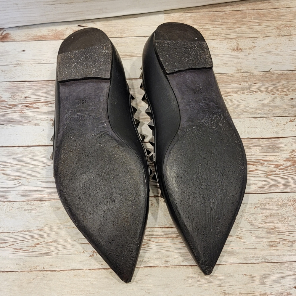 Valentino Nior black leather rockstud flats - Picture 9 of 14